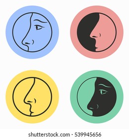 Nose vector icons set. Illustration isolated for graphic and web design.
