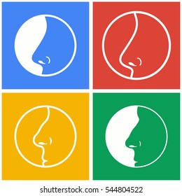 Nose vector icons set. White illustration isolated for graphic and web design.