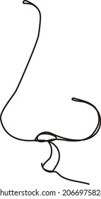 Nose vector illustration isolated on white background.