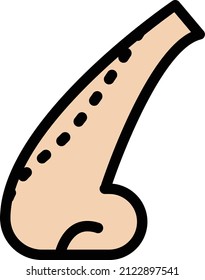 Ilustración del vector de nariz sobre un fondo transparente.Símbolos de calidad superior.Icono del vector de trazo para el diseño de concepto y gráfico.