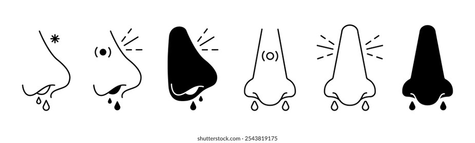 Nose vector symbol set icon