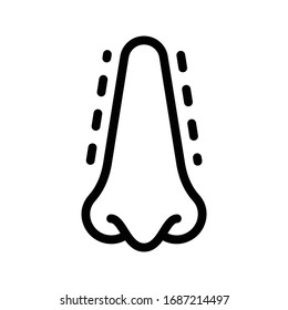 nose vector thin line icon 