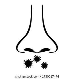 Nose and virus simple vector symbol