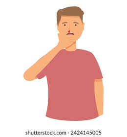 Karikaturvektor für Nasenbluten-Gesichtssymbole. Blutproblem. Kranflüssigkeit