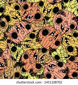 Nosed pumpkins. Color seamless pattern
