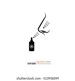 Nose.nasal Spray Icon.medical Concept.Vector Illustration.