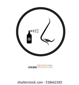 Nose.nasal spray icon.medical concept.Vector illustration.