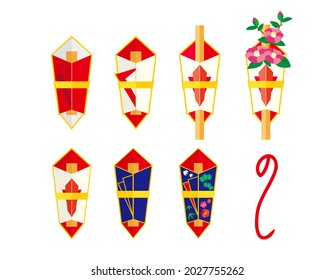 Noshi vector illustration. Japanese style material.