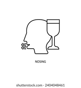 nosing concept line icon. Simple element illustration. nosing concept outline symbol design.