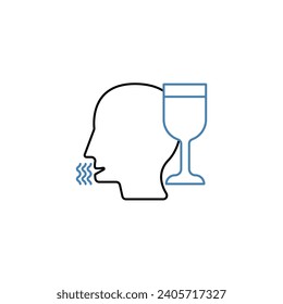 nosing concept line icon. Simple element illustration. nosing concept outline symbol design.