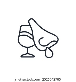 nosing icon. vector.Editable stroke.linear style sign for use web design,logo.Symbol illustration.