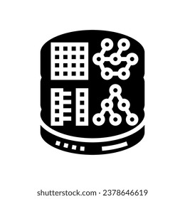 nosql database glyph icon vector. nosql database sign. isolated symbol illustration