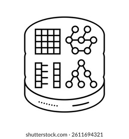 nosql database line icon vector. nosql database sign. isolated contour symbol black illustration