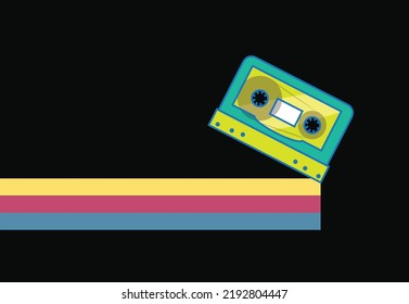 Nostalgia 80s Straight Motion Theme. Editable Clip Art.