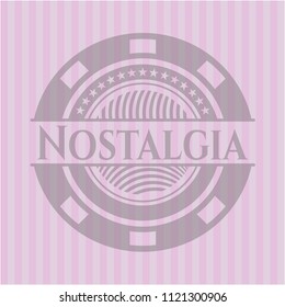 Nostalgia badge with pink background