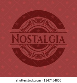 Nostalgia badge with red background