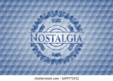 Nostalgia blue hexagon badge. Vector Illustration. Detailed.