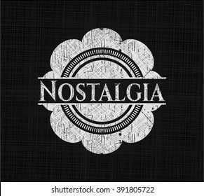 Nostalgia chalk emblem, retro style, chalk or chalkboard texture