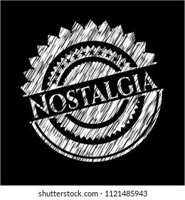 Nostalgia chalkboard emblem on black board