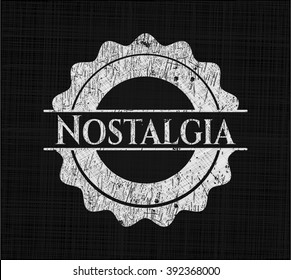 Nostalgia chalkboard emblem written on a blackboard