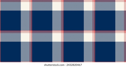 Nostalgia check vector textile, give tartan background plaid. Post fabric seamless texture pattern in blue and old lace color.