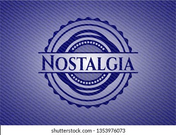 Nostalgia emblem with jean background