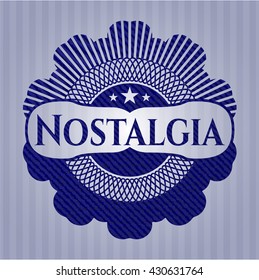 Nostalgia emblem with jean background