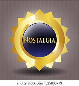 Nostalgia gold badge or emblem