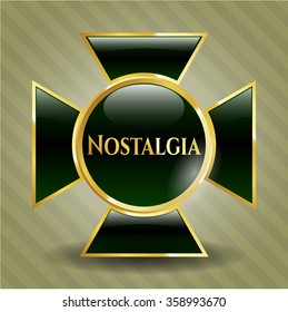 Nostalgia gold badge or emblem