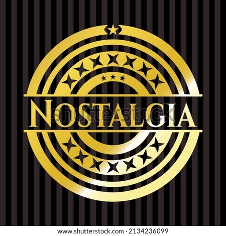 Nostalgia gold emblem. Vector Illustration. Detailed. 