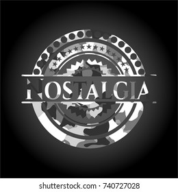 Nostalgia grey camouflage emblem