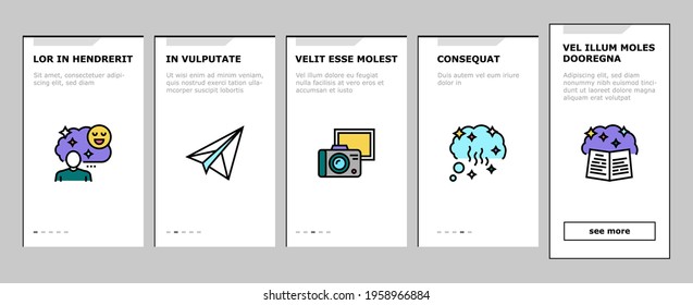 Nostalgia And Memory Onboarding Mobile App Page Screen Vector. Retro Music Cassette And Photo Camera Roll, Computer Diskette And Sandglass Illustrations