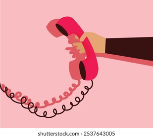 Nostalgia old electronics telephone model illustration