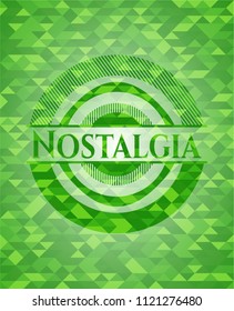 Nostalgia realistic green mosaic emblem
