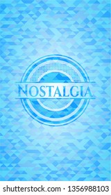 Nostalgia realistic light blue emblem. Mosaic background