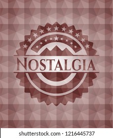 Nostalgia red geometric pattern emblem. Seamless.