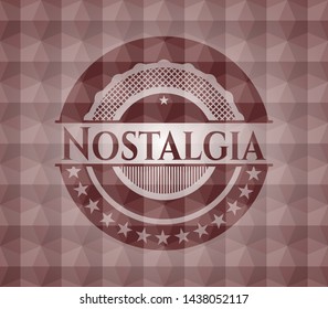 Nostalgia red seamless emblem with geometric pattern.