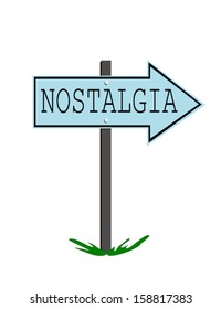 nostalgia sign with arrow