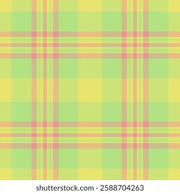 Nostalgia tartan texture background, collage seamless fabric check. Wide pattern plaid vector textile in green and yellow colors palette.