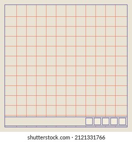 Nostalgia user interface template for square social media post. Frame for text concept. 90's retro vector illustration. 
