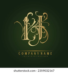 Nostalgia vintage elegance gold H letter monogram logo vector illustrations for your work logo, merchandise t-shirt, stickers and label designs, poster, greeting cards advertising business company 