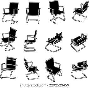 "Nostalgic Chairs: A Vintage Silhouette Set"
"Retro Seating Collection: Illustrated for Animation"
"Charming Chair Designs in Silhouette"
"The Classic Chair Collection: Rendered for Film Production"