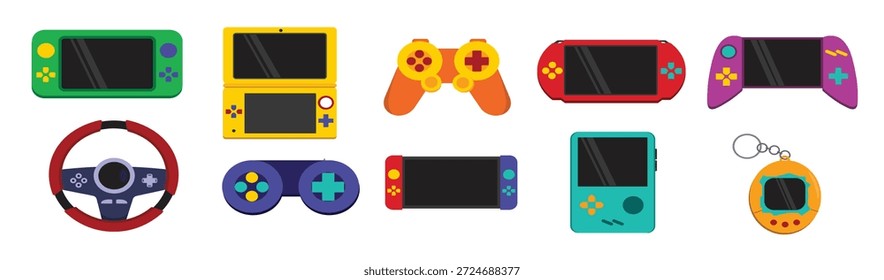 colección nostálgica de ilustraciones de consola de juegos retro