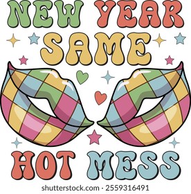  Nostalgic New Year, 2025 Typography, Fireworks Clipart, Celebration PNG, Party Sublimation, Holiday Graphics, Retro Holiday Art, New Year Decorations.