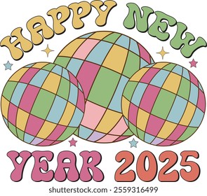  Nostalgic New Year, 2025 Typography, Fireworks Clipart, Celebration PNG, Party Sublimation, Holiday Graphics, Retro Holiday Art, New Year Decorations.