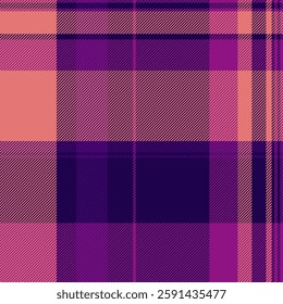 Nostalgic pattern textile background, indian vector texture seamless. Grungy tartan check fabric plaid in dark and red colors palette.