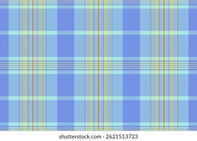 Patrón nostálgico de Vector a cuadros, tela de fondo vintage sin costuras. Tejido de tartán a cuadros de textura de tweed en paleta de colores azul y claro.
