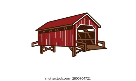 Nostalgic rustic architecture piece, ideal for historical themes, rural landscape designs, and traditional American country scenery visuals.