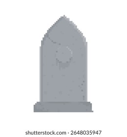 Nostalgic tombstone icon in pixel art style, perfect for retro game design or decorative use.
