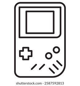 A nostalgic vector illustration of a classic handheld gaming console.